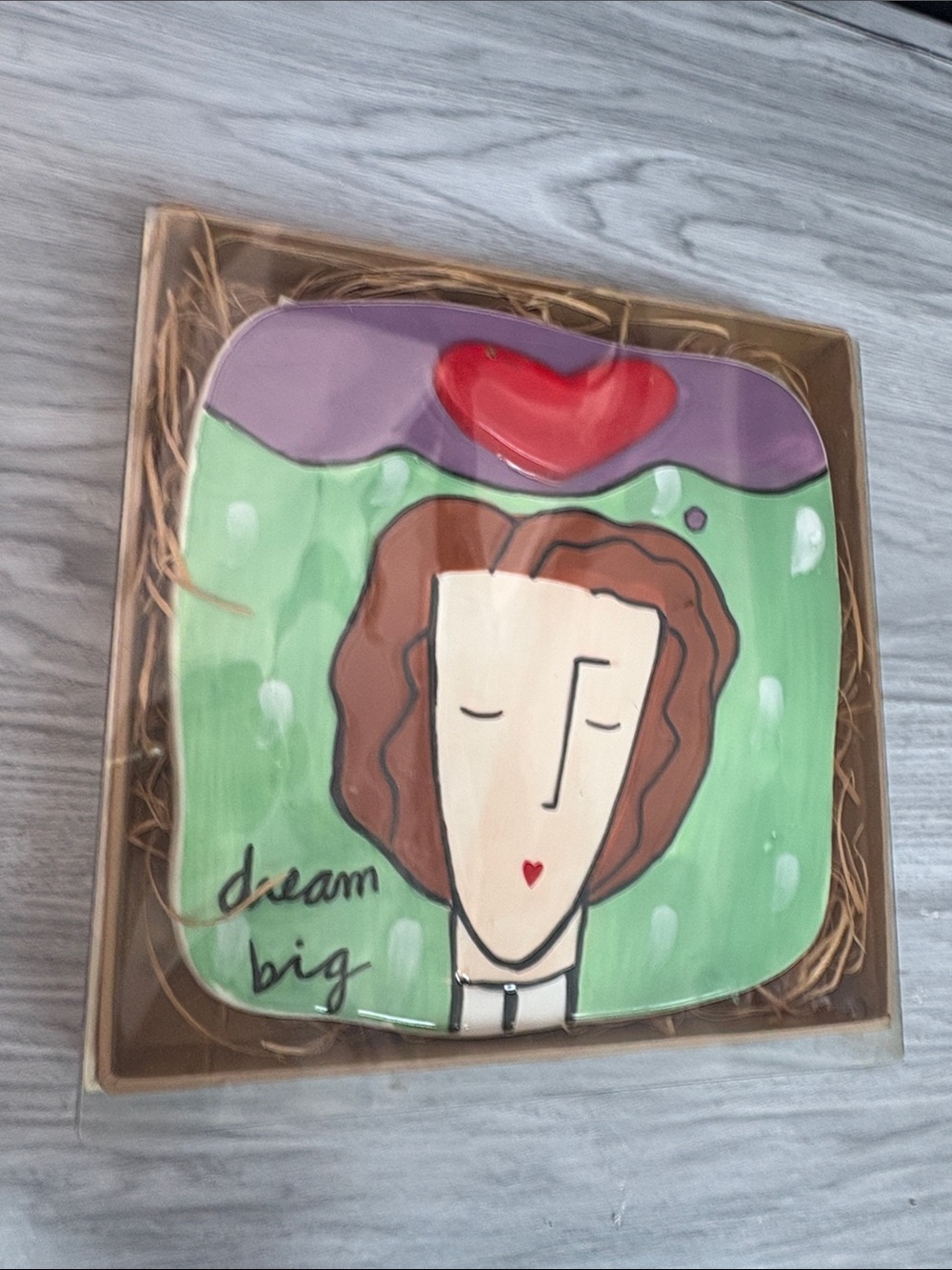 Silvestri Green Lavender Red "Dream Big" Decorative Plate
